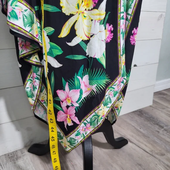 Tommy Bahama Maxi Dress Tropical Floral Asymeyrical Hem Beach Vacation Cover Up. - Picture 6 of 6